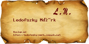 Ledofszky Márk névjegykártya